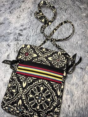 VERA BRADLEY 10334 Mini Hipster Crossbody in Barcelona Black Cream Floral